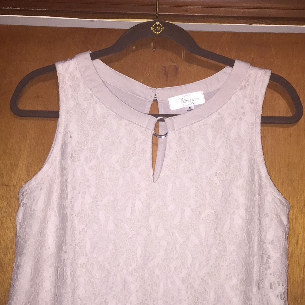 NWT Sleeveless Lace Accent Top